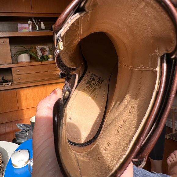 Salvatore Ferragamo size 8.5.  Rich Burgundy high heel boots - Picture 2 of 6